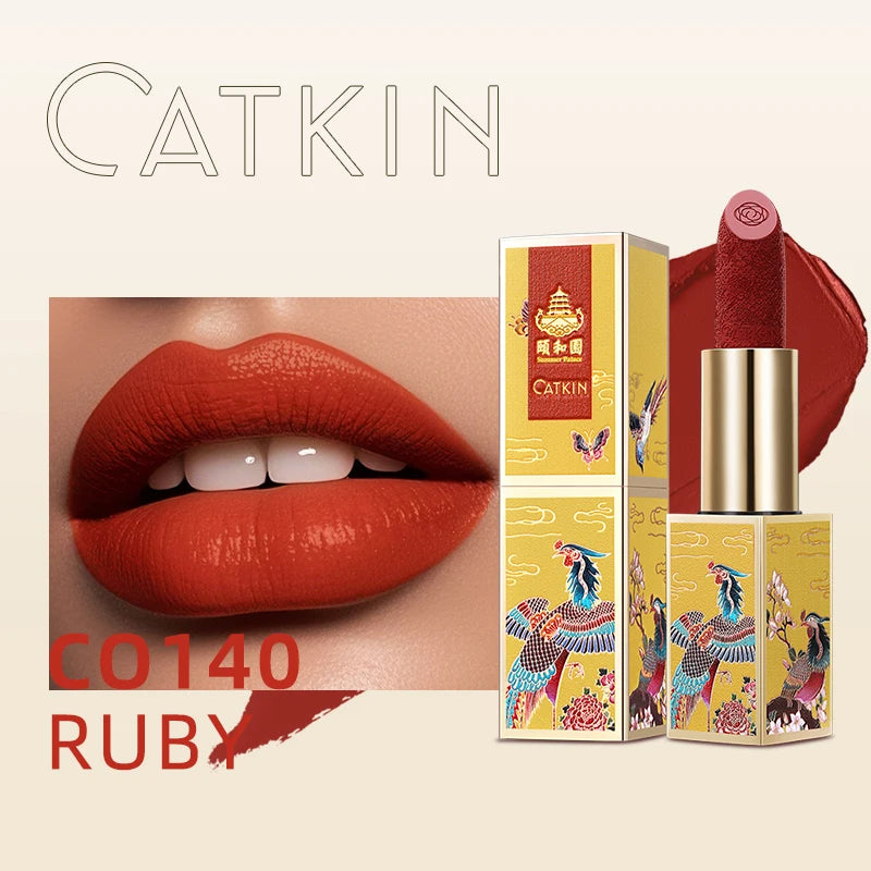 CATKIN Summer Palace Lipsticks Semi-Matte Lipstick Long Lasting for 24H,Lightweight Soft and Ultra Hydrating Lipsticks