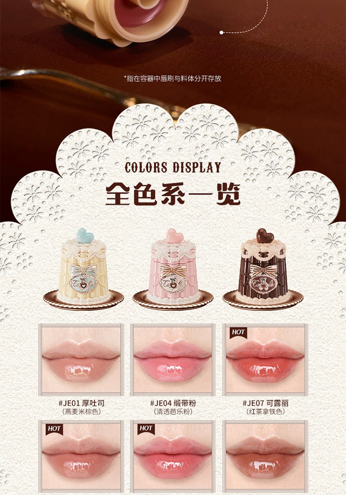 Flower Knows Bear Coating Lip Jelly Makeup Lipstick Sweetie Bear Collection Cosmetics Cute With Brush Solid Lip Glaze Watery