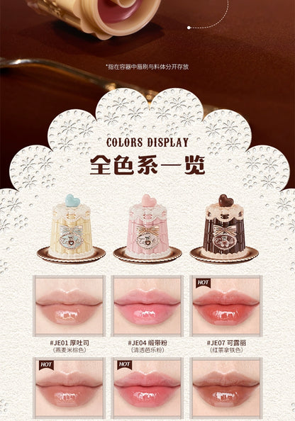 Flower Knows Bear Coating Lip Jelly Makeup Lipstick Sweetie Bear Collection Cosmetics Cute With Brush Solid Lip Glaze Watery