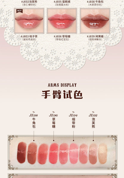 Flower Knows Bear Coating Lip Jelly Makeup Lipstick Sweetie Bear Collection Cosmetics Cute With Brush Solid Lip Glaze Watery