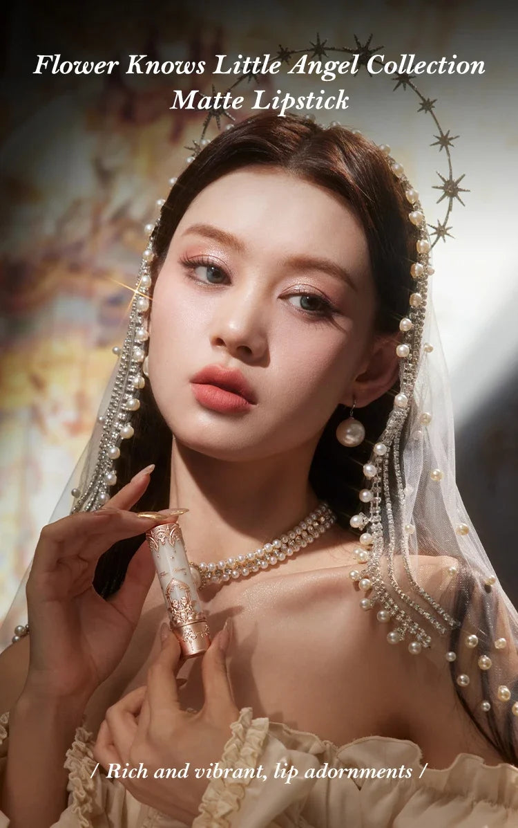 Flower Knows Little Angel Collection Matte Lipstick Private Label Lip Stick Custom Logo Long Lasting Korean Velvet Lipgloss