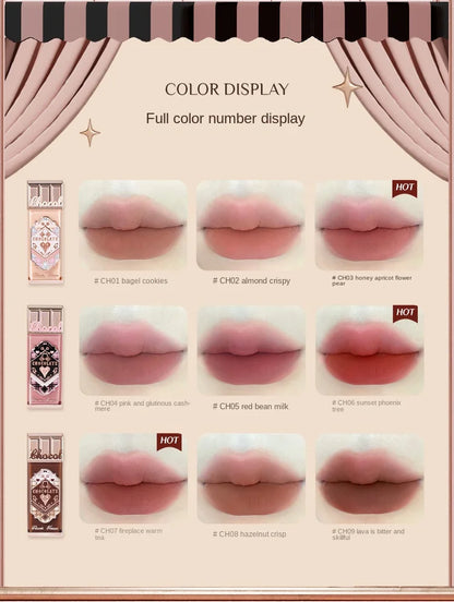 Flower Knows Chocolate Cloud Lip Cream Lightweight Matte Long Lasting Liquid Lipstick Makeup Lip Mud 4.5ml Waterproof