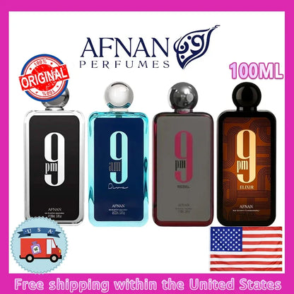 Travel Clothes Perfume Afnan 9PM Men's Cologne Spray 100ml Men's Cologne Perfume  Spray High-end Long-lasting Perfume Gift