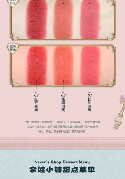 Flower Knows Never's Shop Collection Creamy Matte Lipstick Natural Velvet Finish Hydrating Vitamin E Core Vegan Makeup Lip Mud