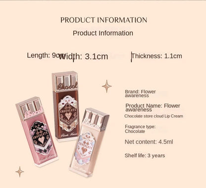 Flower Knows Chocolate Cloud Lip Cream Lightweight Matte Long Lasting Liquid Lipstick Makeup Lip Mud 4.5ml Waterproof