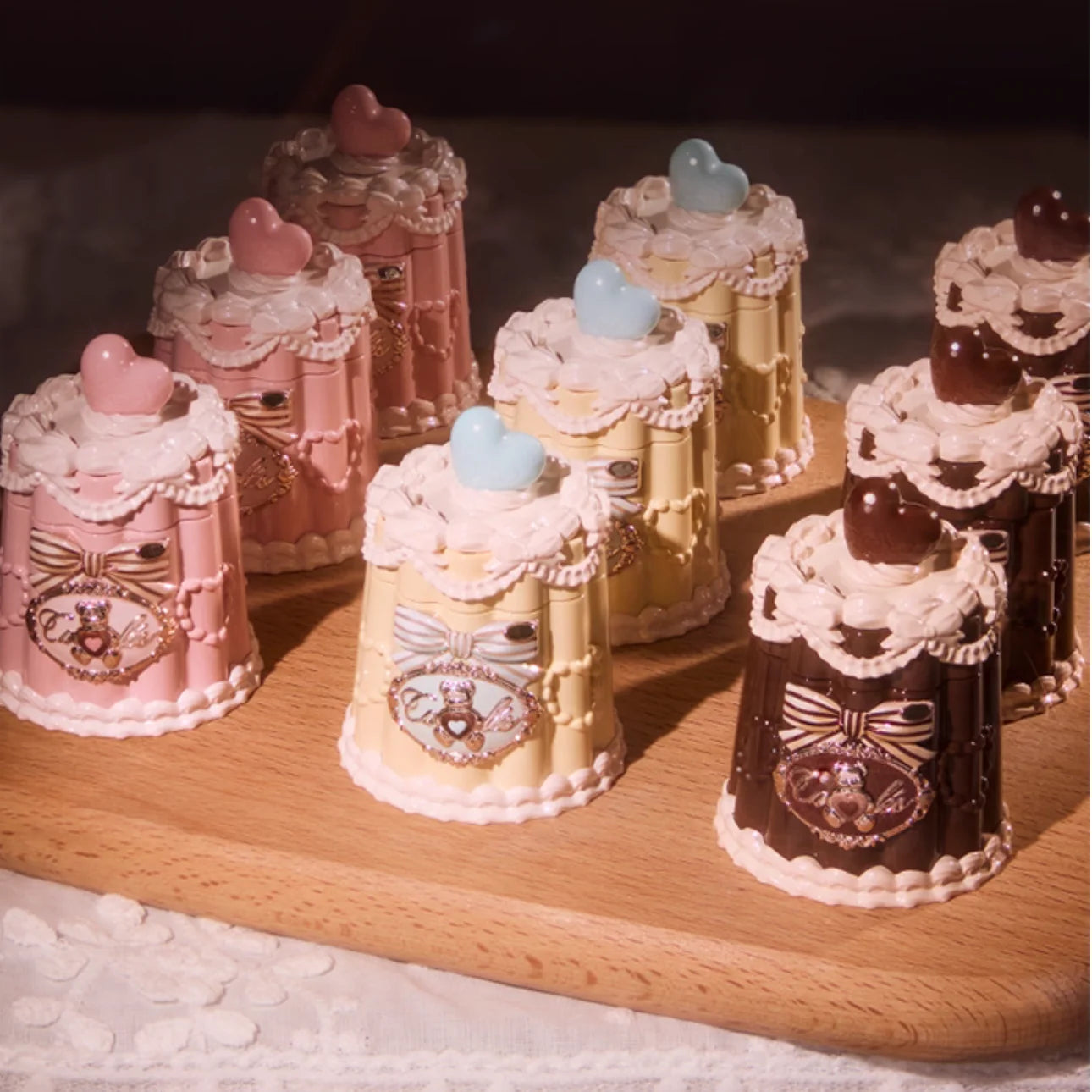 Flower Knows Bear Coating Lip Jelly Makeup Lipstick Sweetie Bear Collection Cosmetics Cute With Brush Solid Lip Glaze Watery