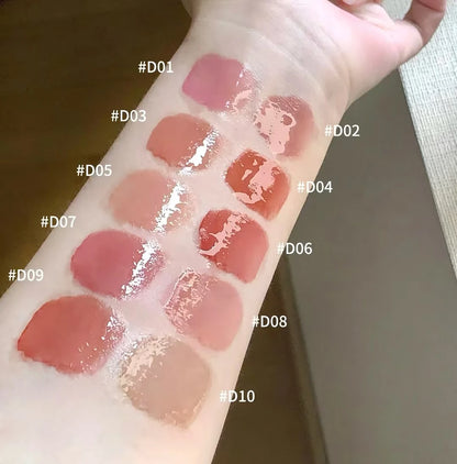 Mooekiss Double-headed Lipgloss MirrorMoisturizing Long-lasting Brush head Non-stick Cup Film-forming Lip Glaze Lipstick 3.2g