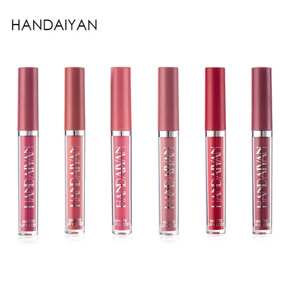 HANDAIYAN 6Pcs Liquid Velvet Matte Lip Gloss Red Lipstick Nude Makeup Women Long Lasting Waterproof Beauty Cosmetics