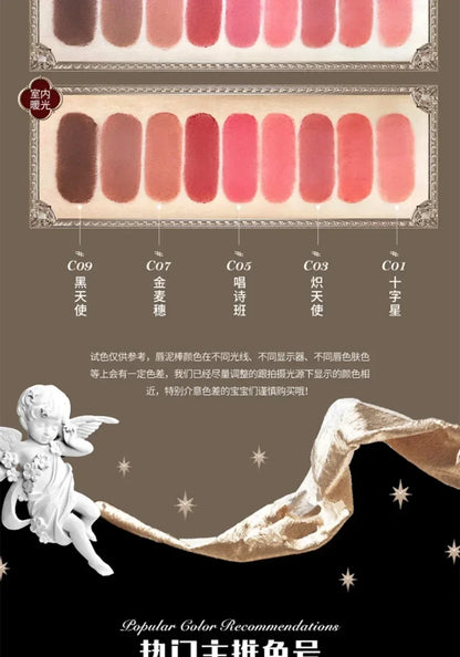 Flower Knows Swan Ballet Little Angel Collection Lipstick Velvet Matte Waterproof Lip Stick Vegan Long Lasting Lip Gloss Korean