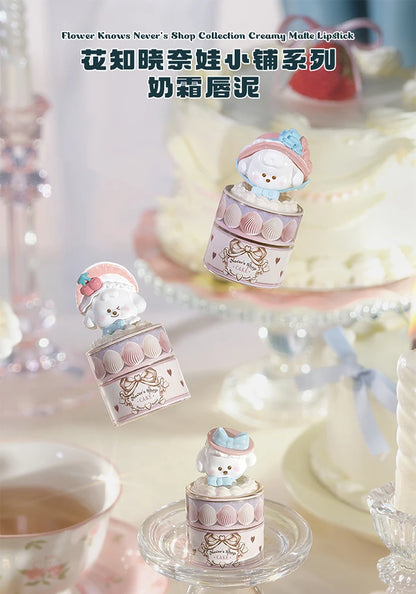 Flower Knows Never's Shop Collection Creamy Matte Lipstick Natural Velvet Finish Hydrating Vitamin E Core Vegan Makeup Lip Mud