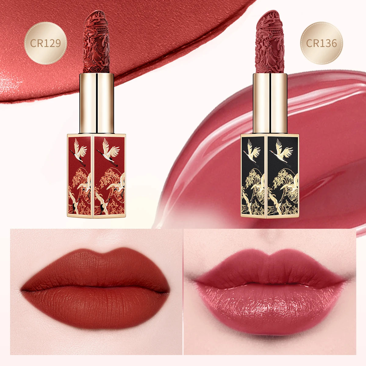 CATKIN Matte Lipstick 2PCS Set Long Lasting for 24H，Lightweight Soft and Ultra Hydrating Lipsticks Infused with Vitamin E