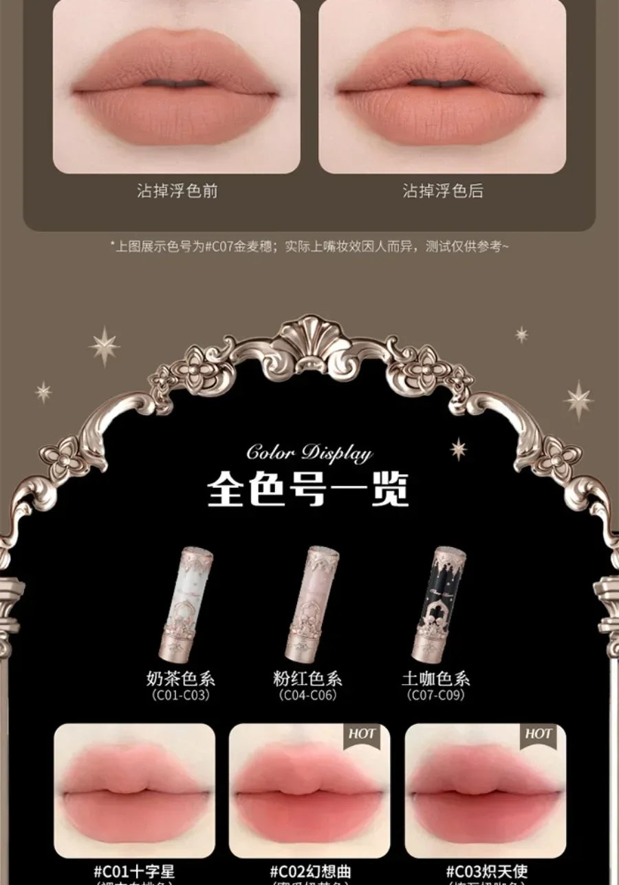 Flower Knows Swan Ballet Little Angel Collection Lipstick Velvet Matte Waterproof Lip Stick Vegan Long Lasting Lip Gloss Korean