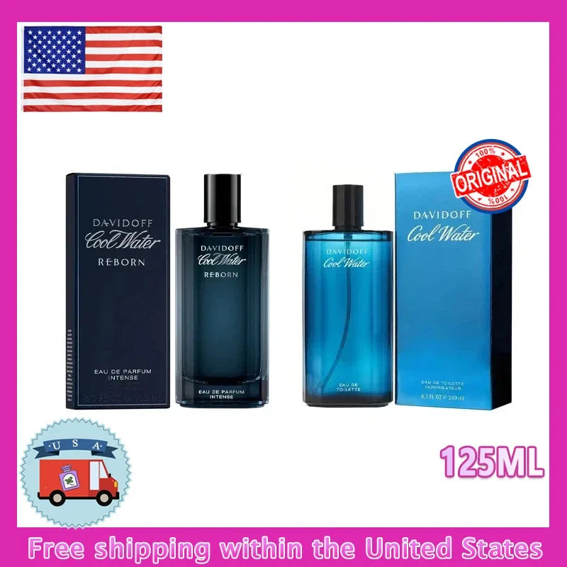 125ml Cool Water Eau De Toilette Aromatic Men's Cologne With Notes of Coriander Mint Lavender Amber Long Lasting Fragrance