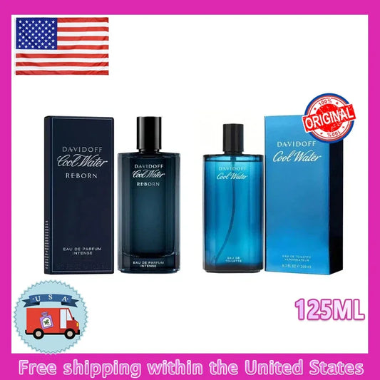 125ml Cool Water Eau De Toilette Aromatic Men's Cologne With Notes of Coriander Mint Lavender Amber Long Lasting Fragrance