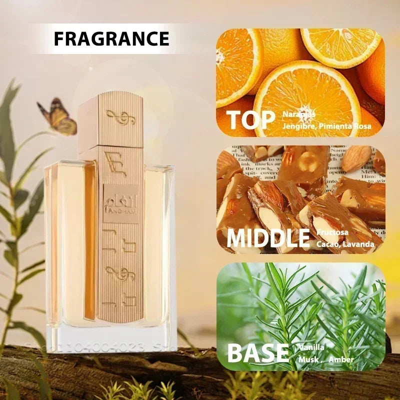 Newest Fragrance for Women 100ML BRAND Lattafa Angham Eau De Parfum Long-Lasting Fragrance Arabic Perfume Parfums Homme