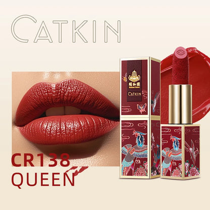 CATKIN Summer Palace Lipsticks Semi-Matte Lipstick Long Lasting for 24H，Lightweight Soft and Ultra Hydrating Lipsticks