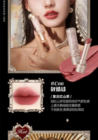 Flower Knows Swan Ballet Little Angel Collection Lipstick Velvet Matte Waterproof Lip Stick Vegan Long Lasting Lip Gloss Korean