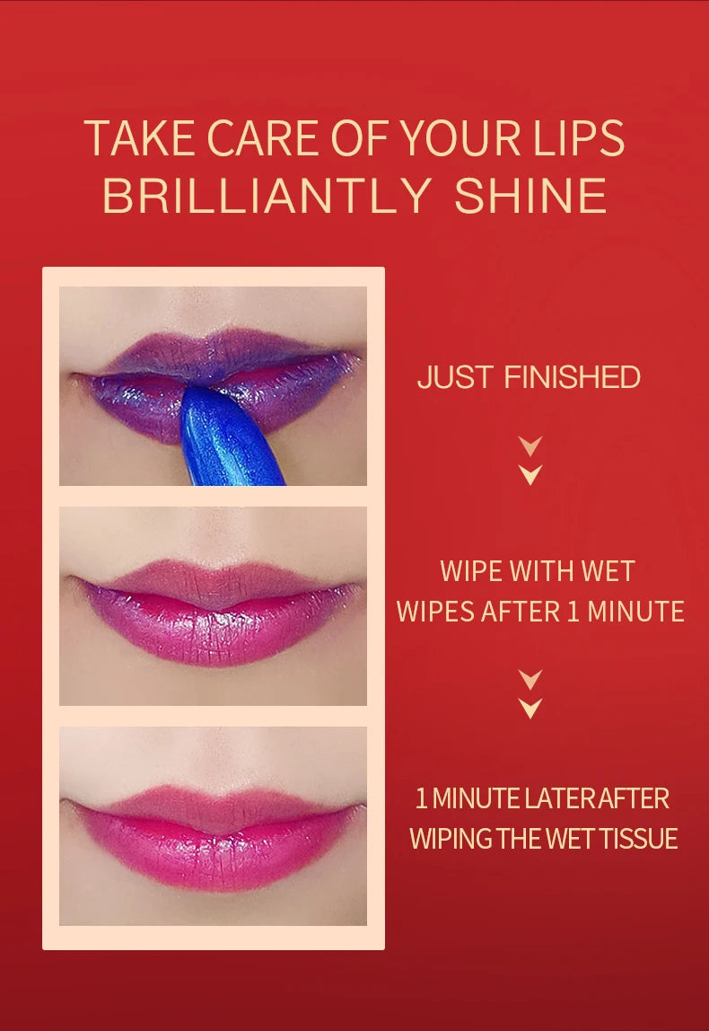 Blue Rose Lip Temperature Color Changing Natural Long Lasting Waterproof   Lipstick Cosmetics Woman Makeup