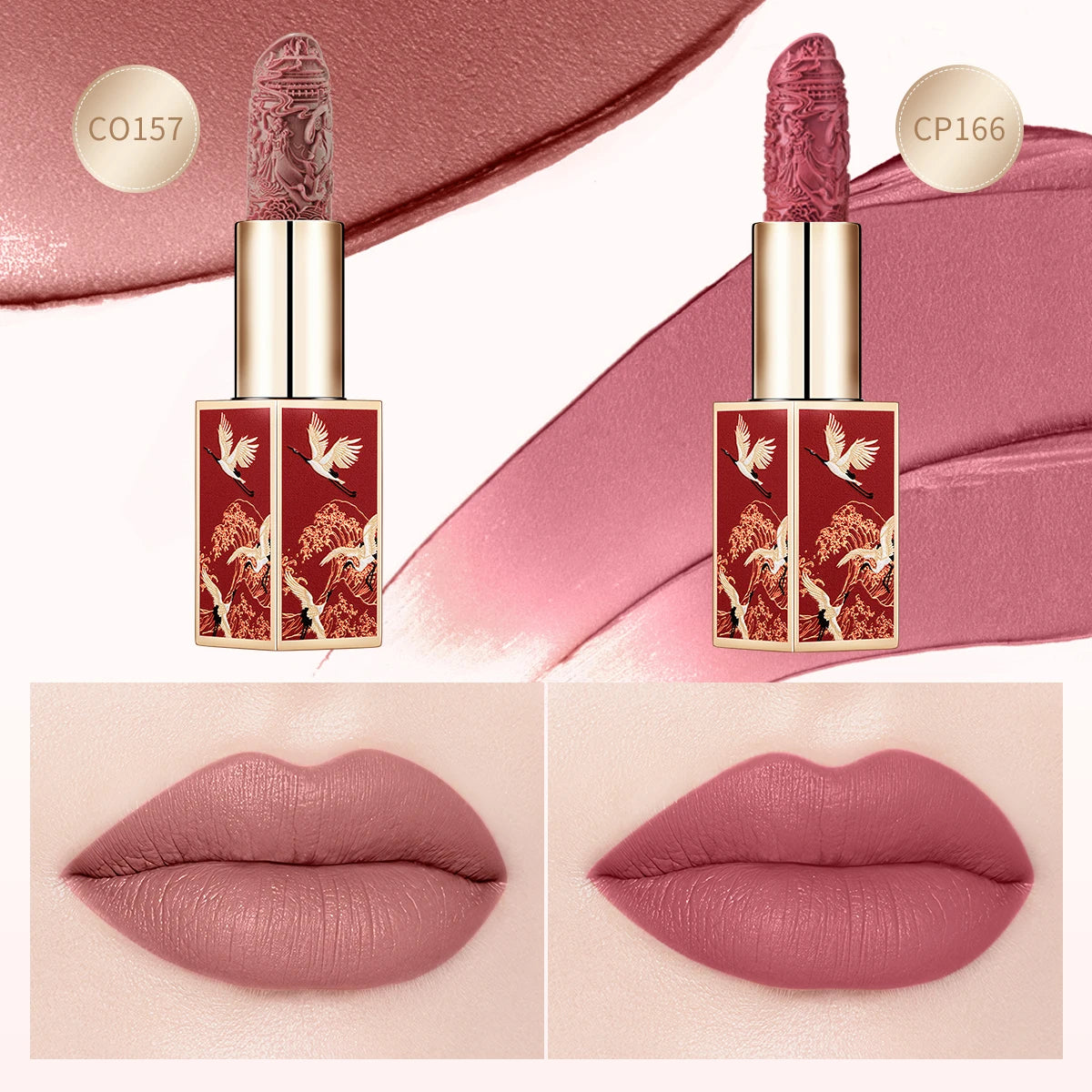 CATKIN Matte Lipstick 2PCS Set Long Lasting for 24H，Lightweight Soft and Ultra Hydrating Lipsticks Infused with Vitamin E