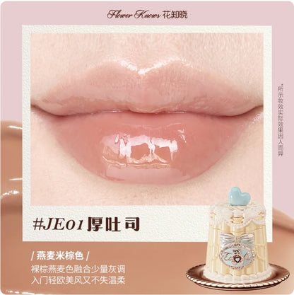 Flower Knows Bear Coating Lip Jelly Makeup Lipstick Sweetie Bear Collection Cosmetics Cute With Brush Solid Lip Glaze Watery