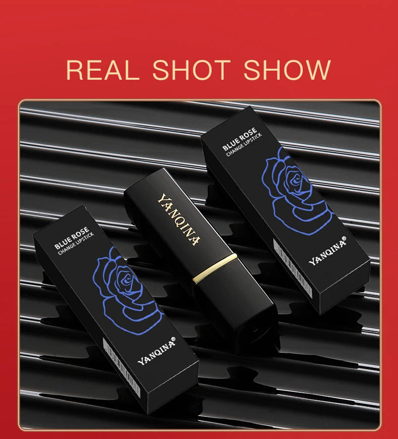Blue Rose Lip Temperature Color Changing Natural Long Lasting Waterproof   Lipstick Cosmetics Woman Makeup