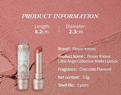Flower Knows Little Angel Collection Matte Lipstick Private Label Lip Stick Custom Logo Long Lasting Korean Velvet Lipgloss