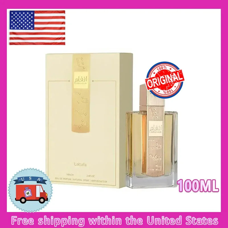 Newest Fragrance for Women 100ML BRAND Lattafa Angham Eau De Parfum Long-Lasting Fragrance Arabic Perfume Parfums Homme