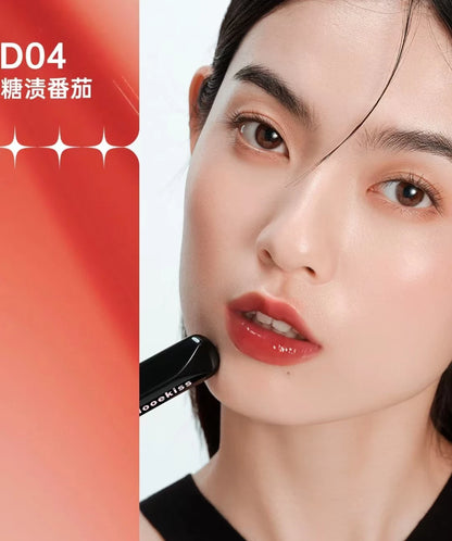 Mooekiss Double-headed Lipgloss MirrorMoisturizing Long-lasting Brush head Non-stick Cup Film-forming Lip Glaze Lipstick 3.2g