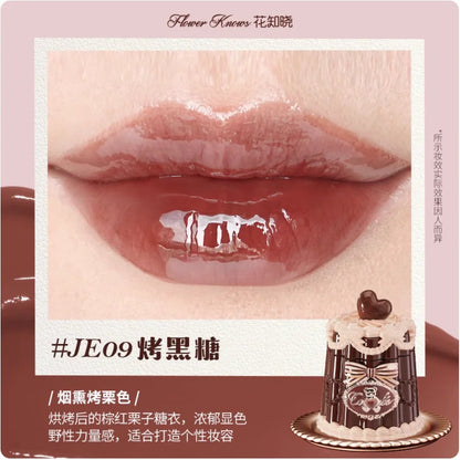 Flower Knows Bear Coating Lip Jelly Makeup Lipstick Sweetie Bear Collection Cosmetics Cute With Brush Solid Lip Glaze Watery