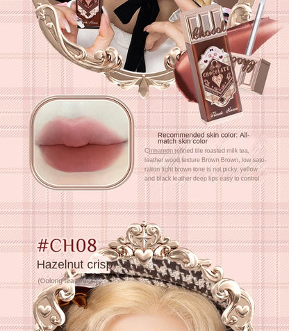 Flower Knows Chocolate Cloud Lip Cream Lightweight Matte Long Lasting Liquid Lipstick Makeup Lip Mud 4.5ml Waterproof