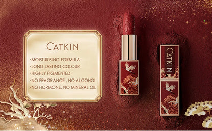 CATKIN Matte Lipstick 2PCS Set Long Lasting for 24H，Lightweight Soft and Ultra Hydrating Lipsticks Infused with Vitamin E