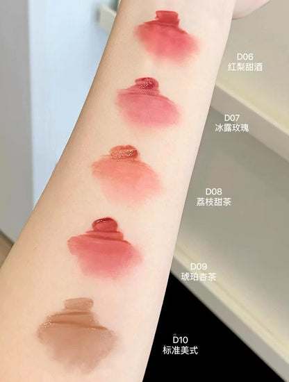 Mooekiss Double-headed Lipgloss MirrorMoisturizing Long-lasting Brush head Non-stick Cup Film-forming Lip Glaze Lipstick 3.2g