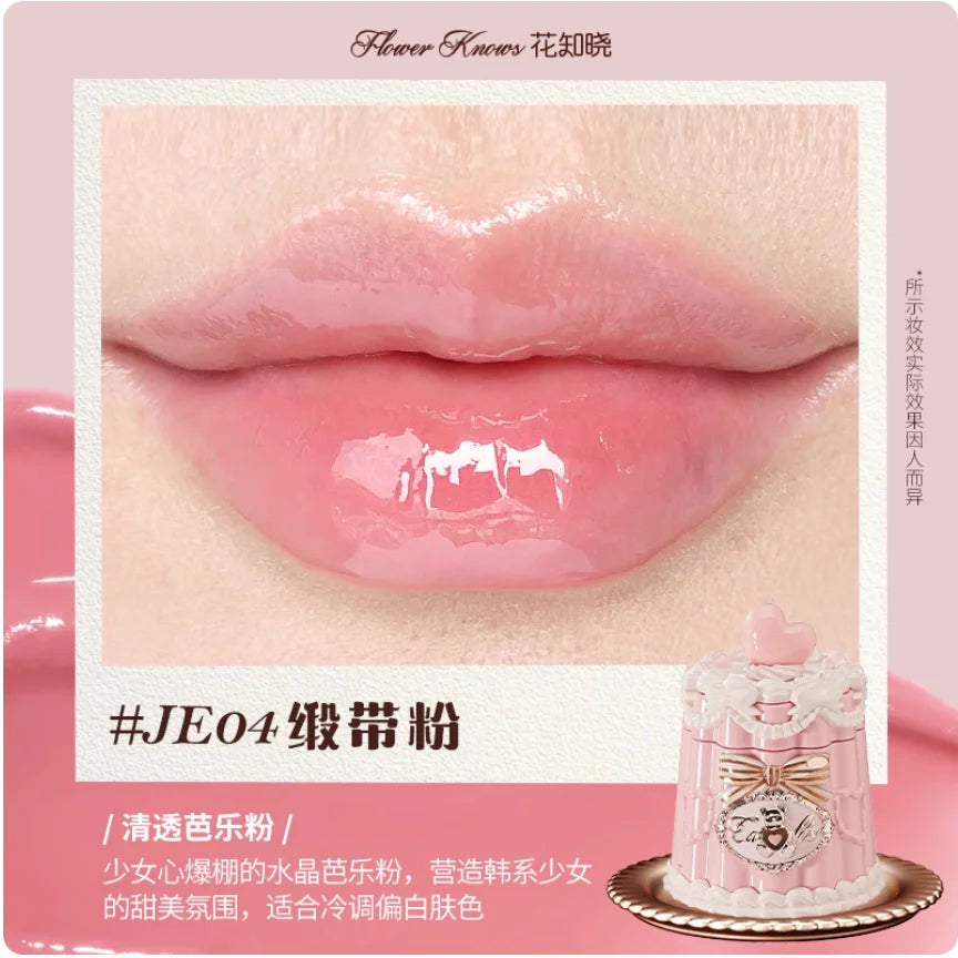 Flower Knows Bear Coating Lip Jelly Makeup Lipstick Sweetie Bear Collection Cosmetics Cute With Brush Solid Lip Glaze Watery