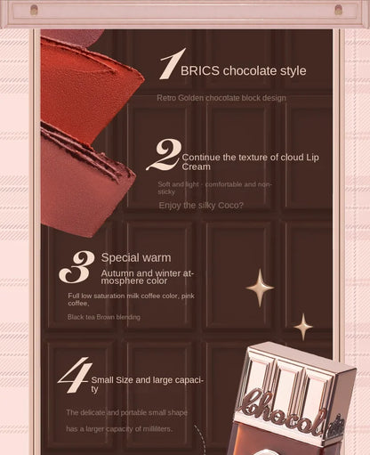 Flower Knows Chocolate Cloud Lip Cream Lightweight Matte Long Lasting Liquid Lipstick Makeup Lip Mud 4.5ml Waterproof