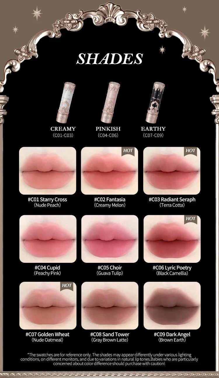 Flower Knows Little Angel Collection Matte Lipstick Private Label Lip Stick Custom Logo Long Lasting Korean Velvet Lipgloss