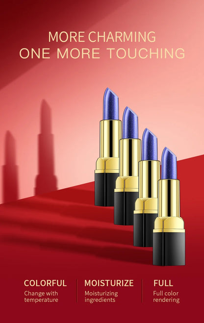 Blue Rose Lip Temperature Color Changing Natural Long Lasting Waterproof   Lipstick Cosmetics Woman Makeup