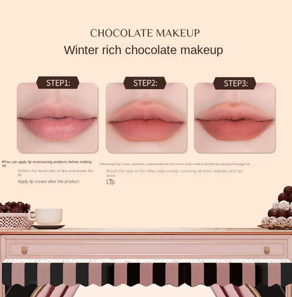 Flower Knows Chocolate Cloud Lip Cream Lightweight Matte Long Lasting Liquid Lipstick Makeup Lip Mud 4.5ml Waterproof