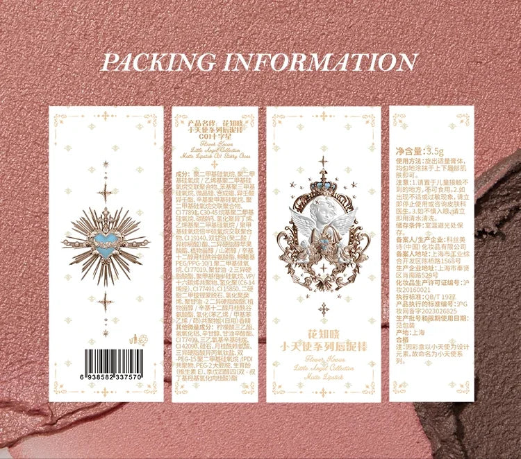 Flower Knows Little Angel Collection Matte Lipstick Private Label Lip Stick Custom Logo Long Lasting Korean Velvet Lipgloss